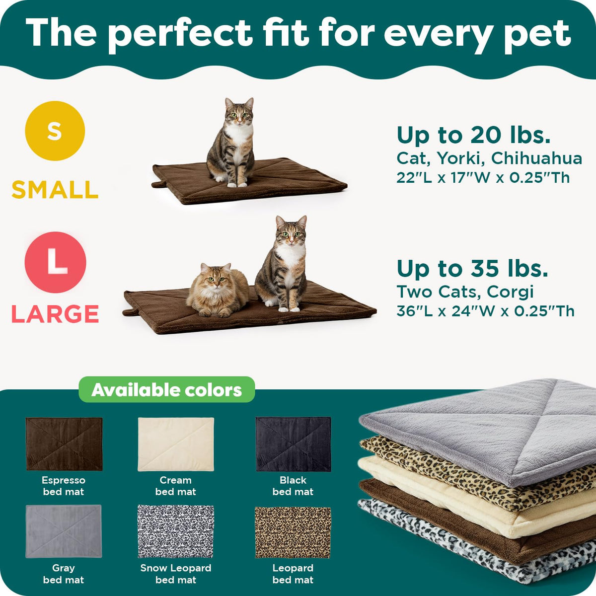 Self Warming Cat Mat Dog Bed Machine Washable Small Plush Faux Fur Gray K89274