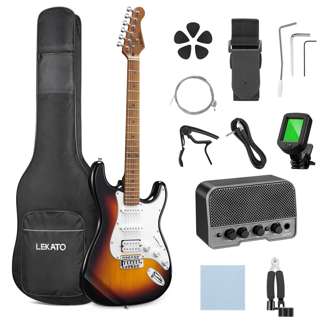 39 Inch HSS Electric Guitar Kit with 5W Mini Amp and Bag N289