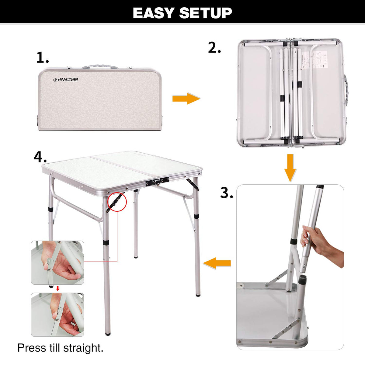 Small Square Folding Aluminum Camping Table H654299
