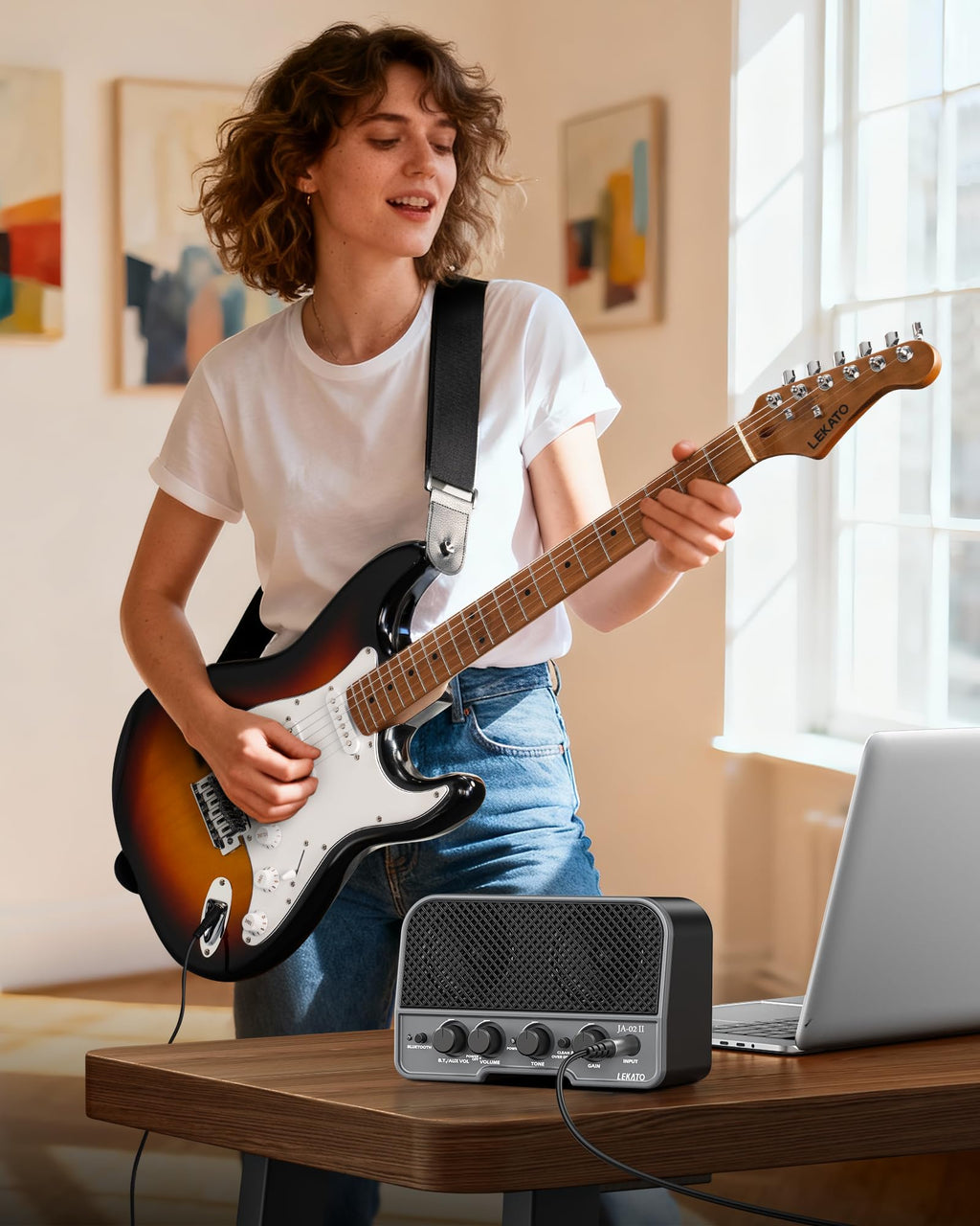 39 Inch HSS Electric Guitar Kit with 5W Mini Amp and Bag N289