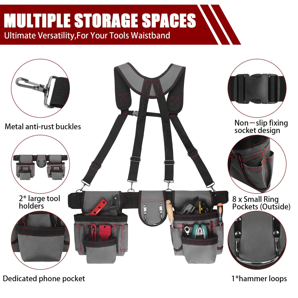 Heavy Duty 22 Pockets Adjustable Tool Belt J6514