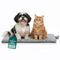 Self Warming Cat Mat Dog Bed Machine Washable Small Plush Faux Fur Gray K89274