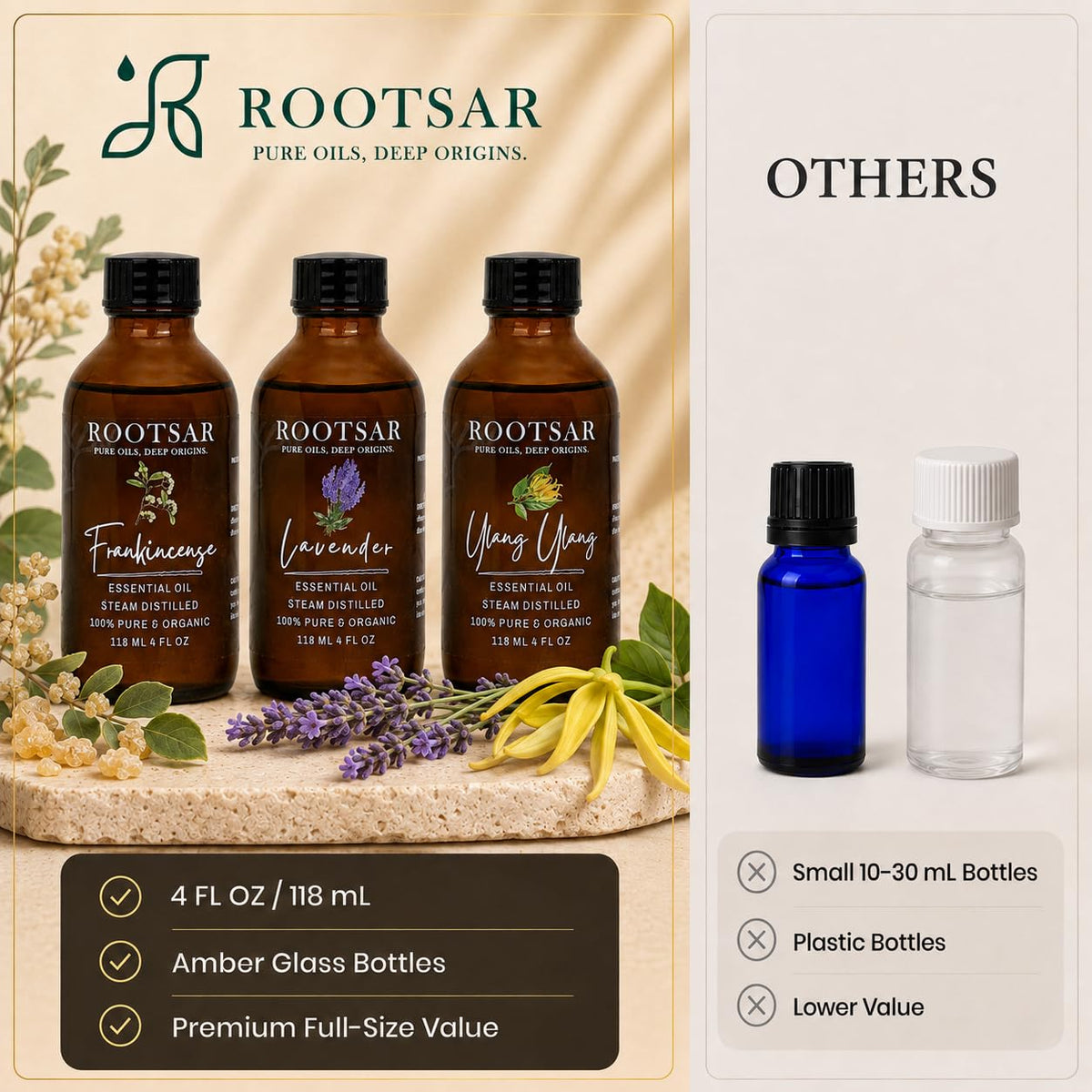 3 Pack Lavender Ylang Ylang Frankincense Essential Oils 4 Fl Oz F213