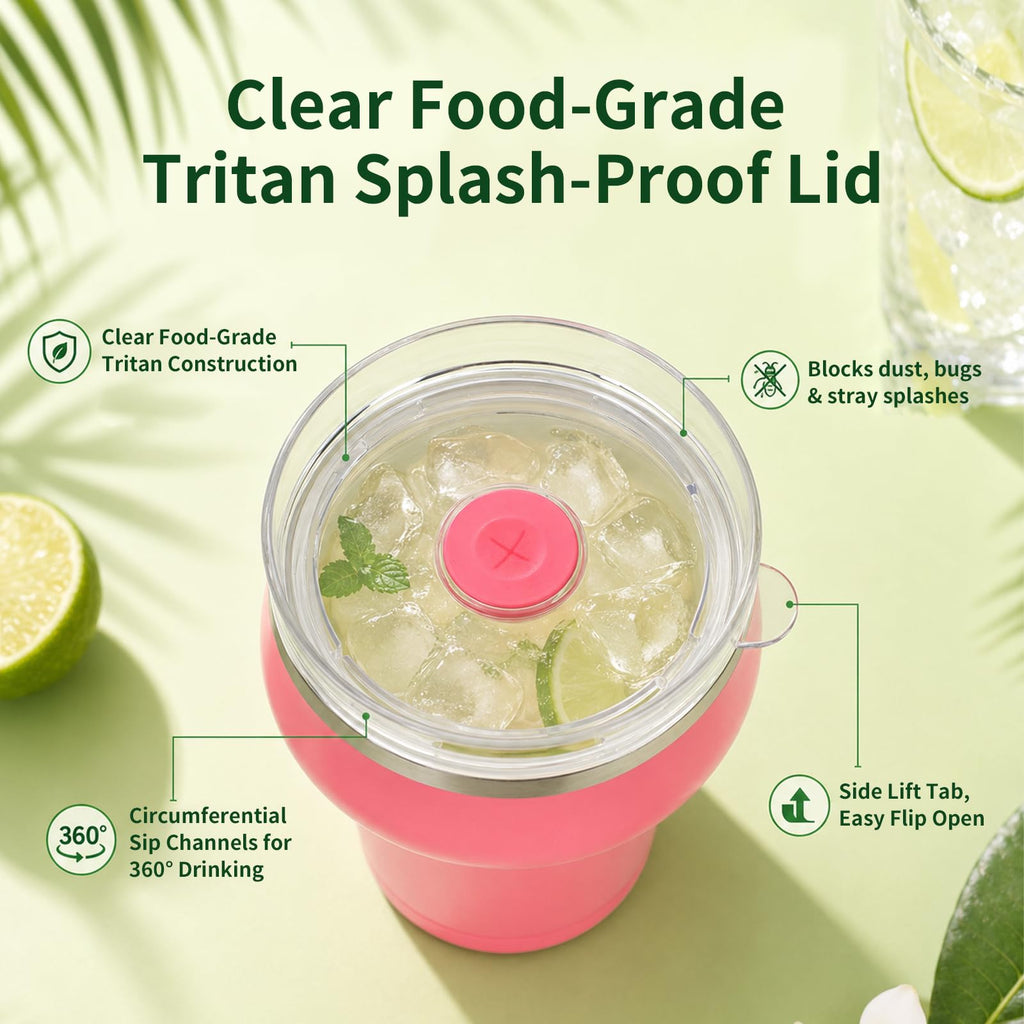 16oz Insulated Tumbler with Lid & Straws Y578