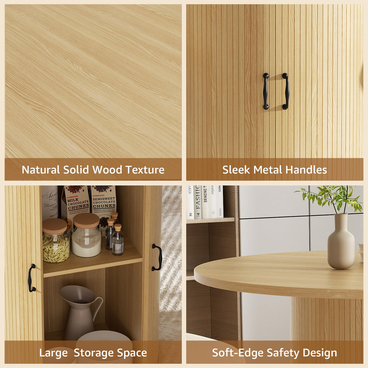 31.5 inch Round Dining Table with 2-Layer Storage Shelf C951