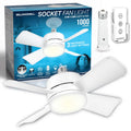 15.4" Socket Fan Light Ceiling Fan with Remote Control U582730