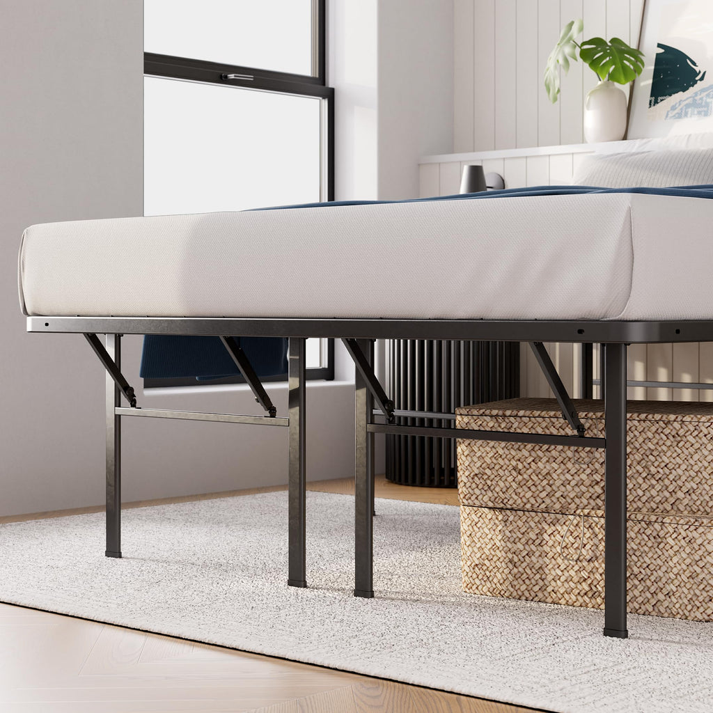 Queen Black Platform Bed Frame L639