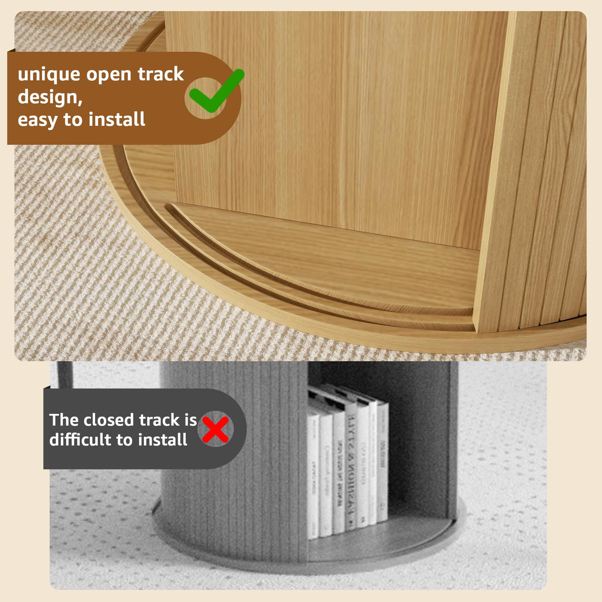 31.5 inch Round Dining Table with 2-Layer Storage Shelf C951