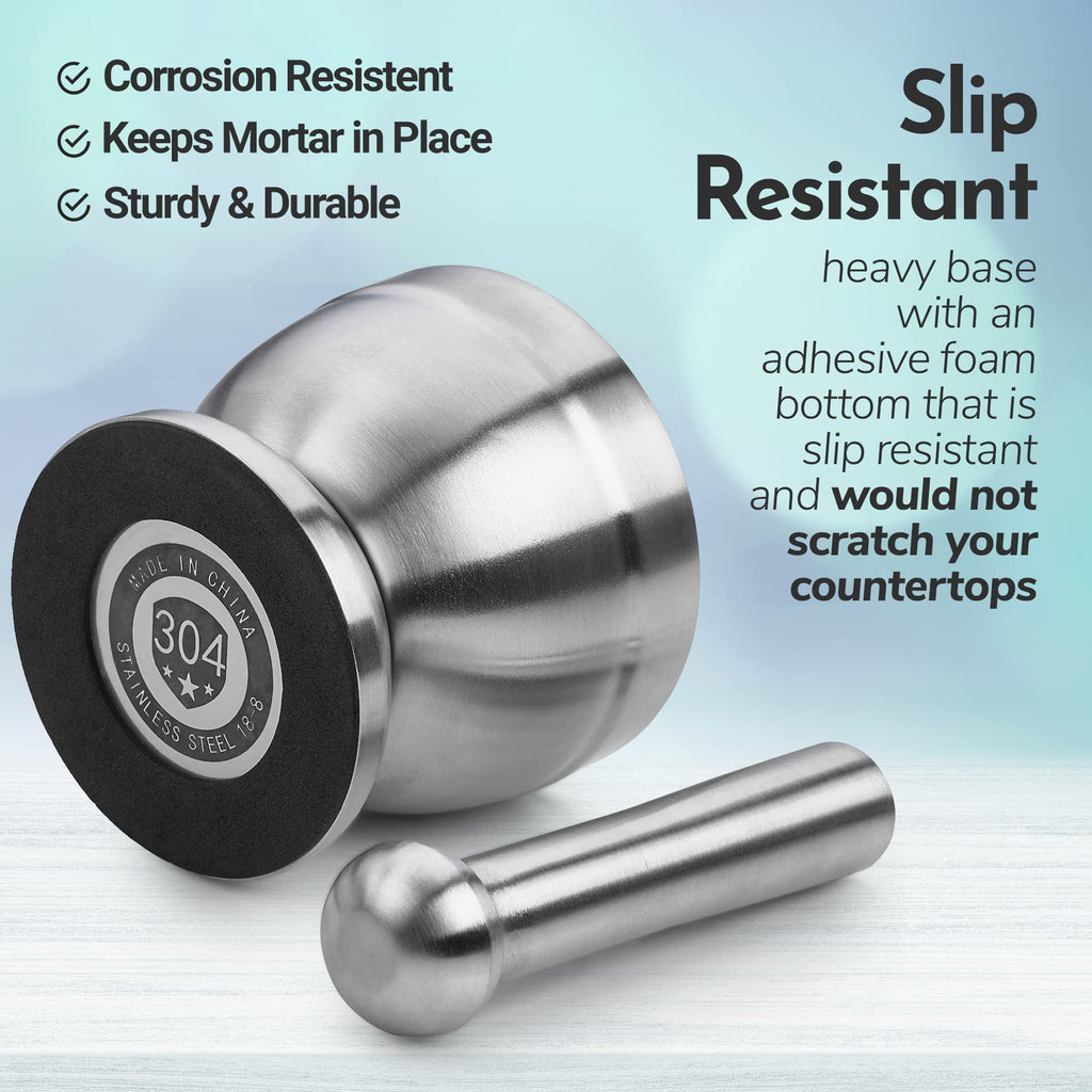 304 Food Grade Stainless Steel Mortar and Pestle Pill Crusher I471512