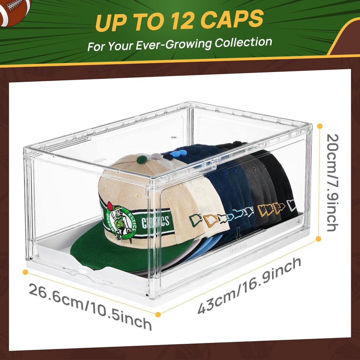 2 Pack Stackable Baseball Caps Organizer J556