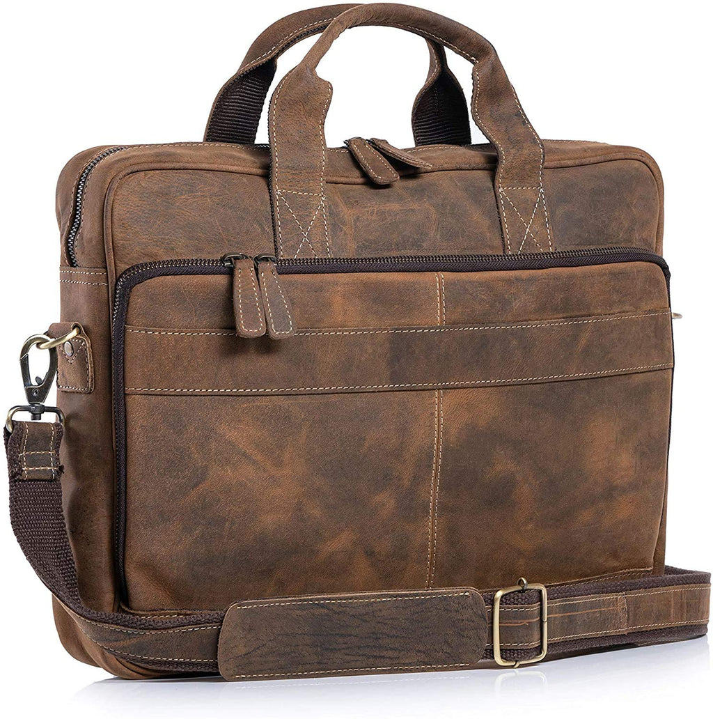 18 Inch Leather Laptop Messenger Bag T738757