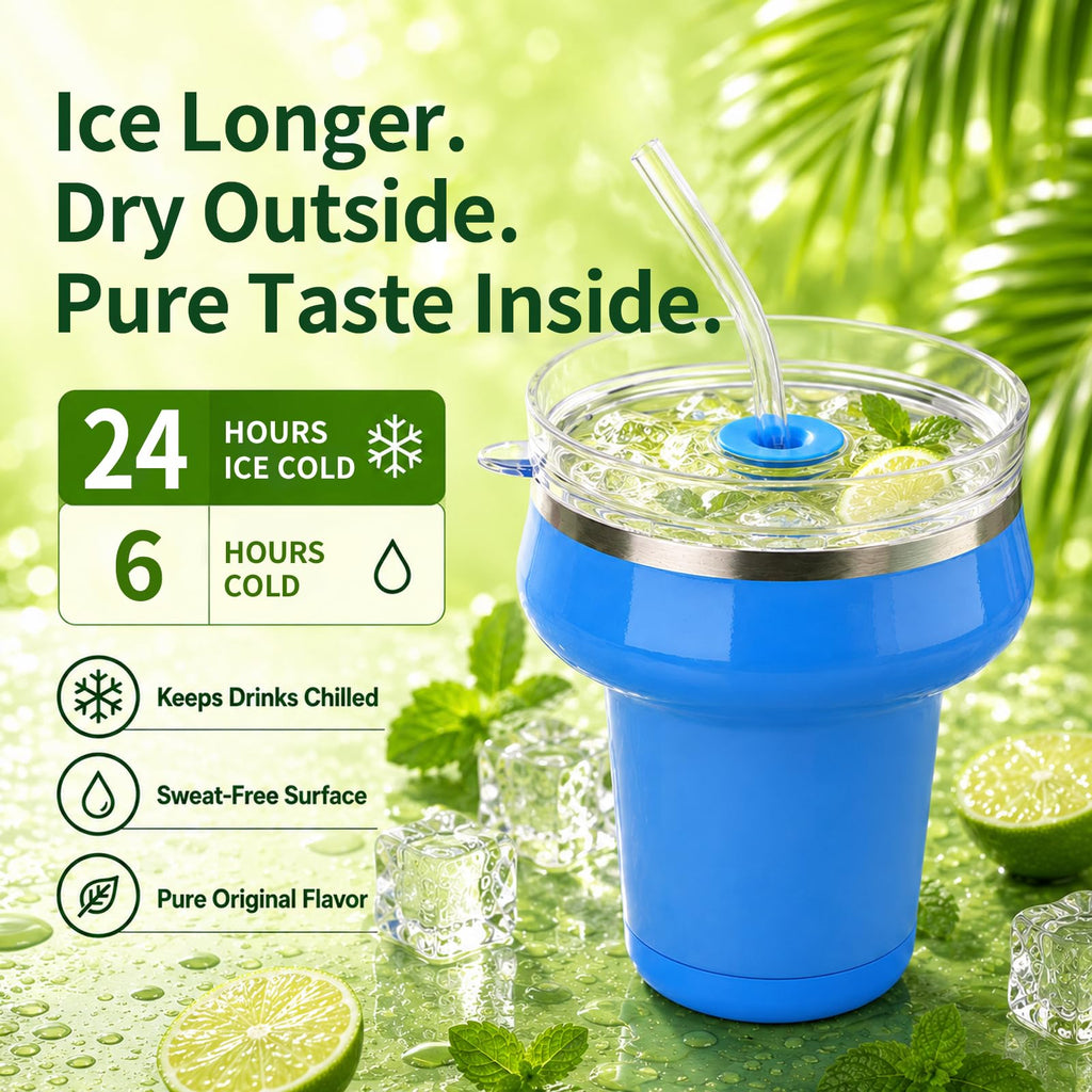 16oz Insulated Tumbler with Lid & Straws Y578