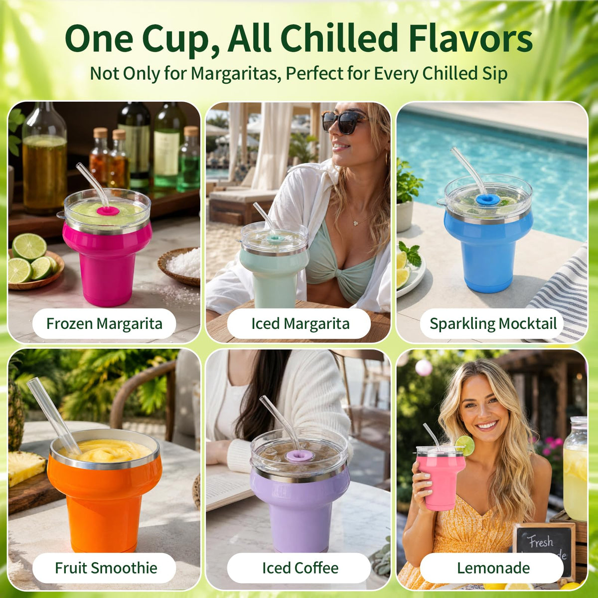 16oz Insulated Tumbler with Lid & Straws Y578