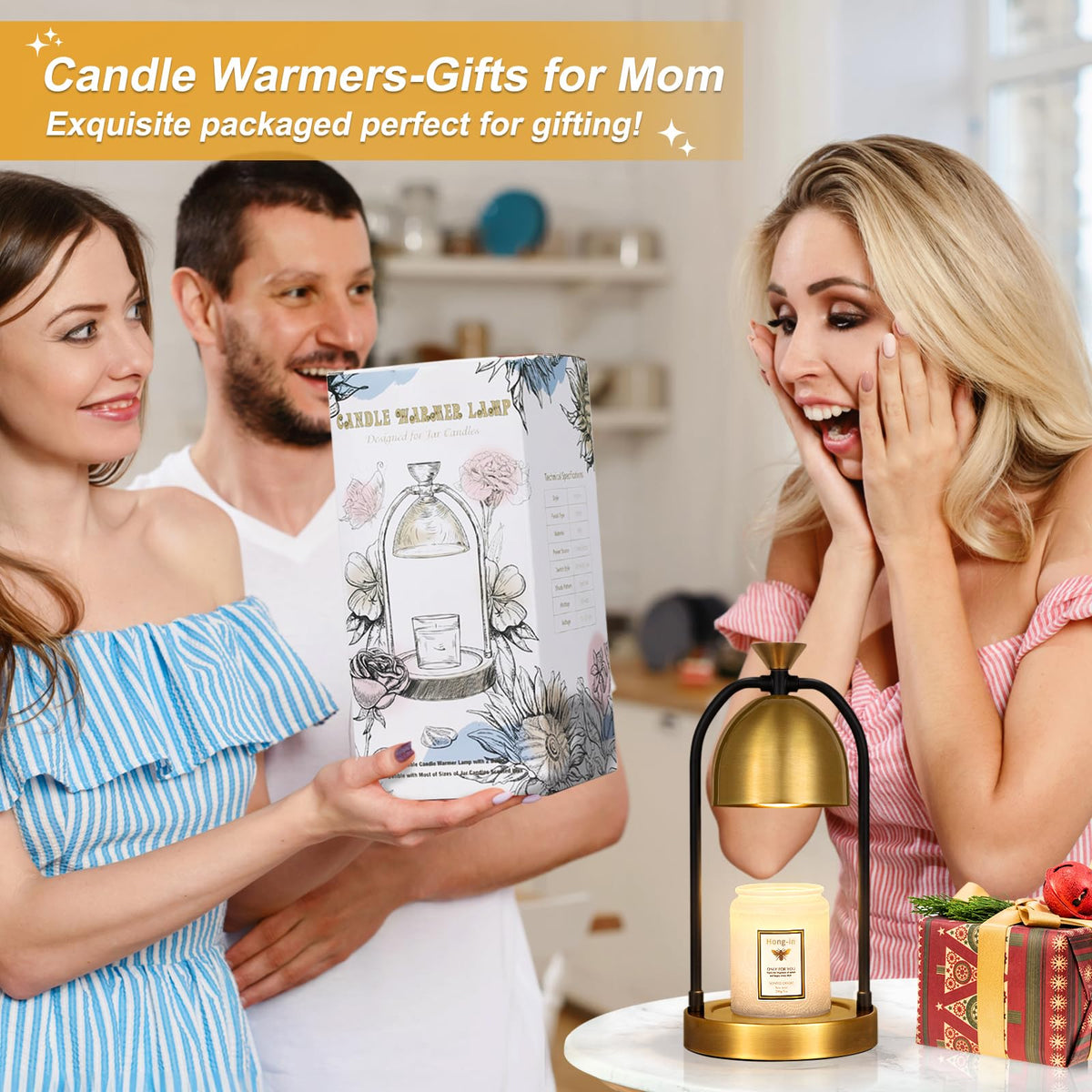 Gold Candle Warmer Lamp with Timer M950562