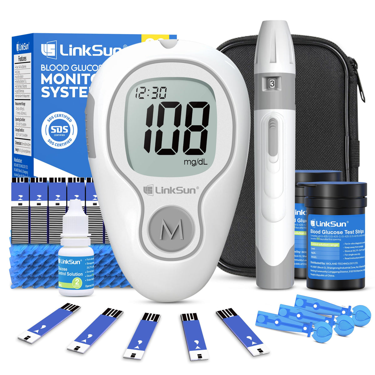 Glucose Monitor Kit, 100 Strips & Lancets S62545