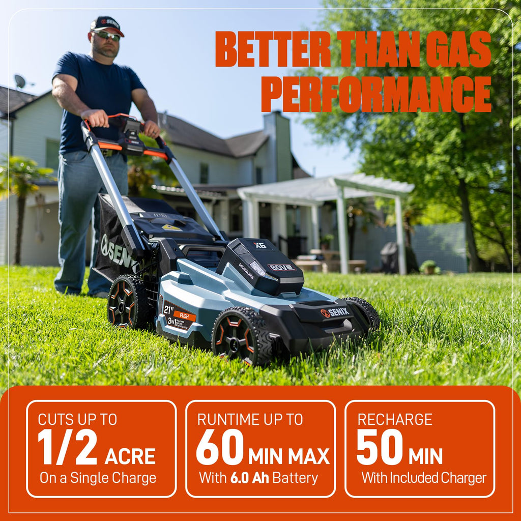 60 Volt Max 21-Inch Cordless Push Lawn Mower O3900