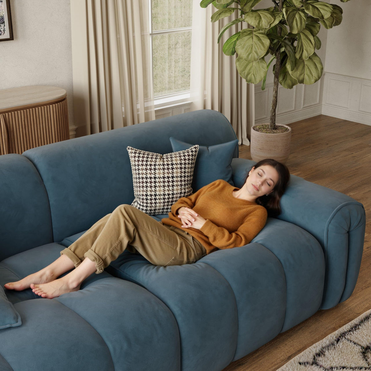 Oversized U-Shaped Sectional Sofa with Ottoman G377