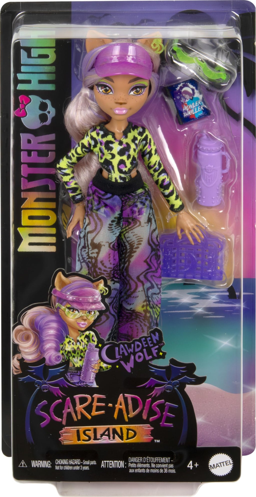 Monster High Doll with Swimsuit, Joggers & Beach Accessories L257