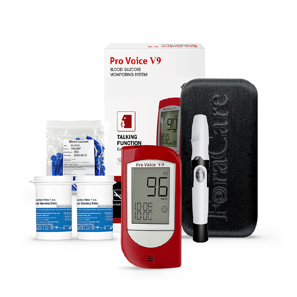 Talking Glucometer Diabetes Testing Kit with 100 Test Strips and 100 Lancets N356