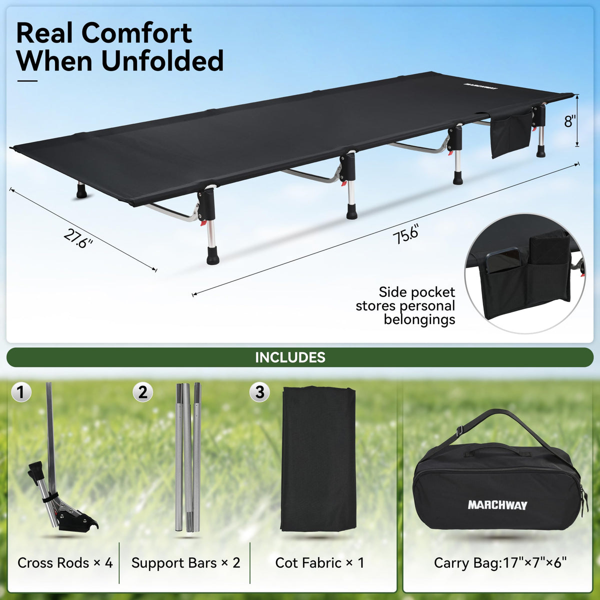 Lightweight Folding Camping Cot Bed N7213