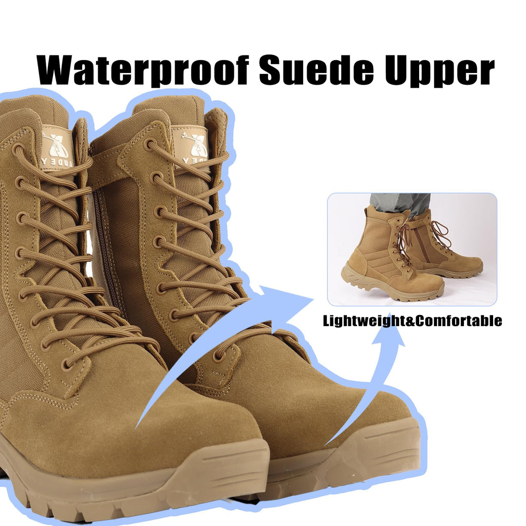Lightweight Tactical Boots with Side Zipper C423717