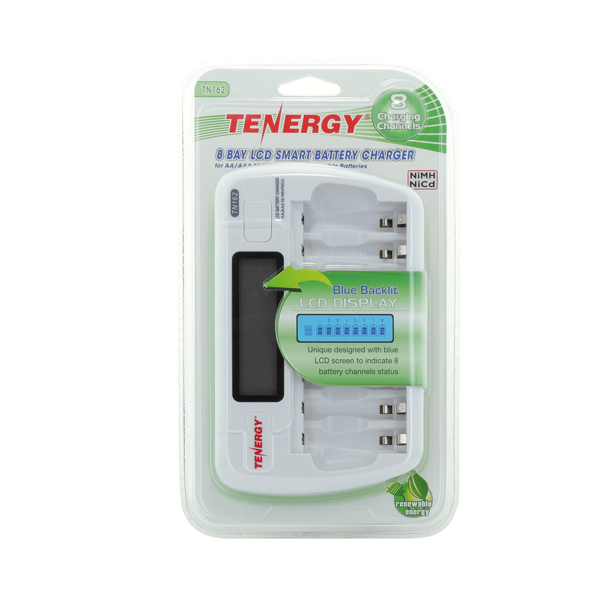 8-Bay Smart LCD Battery Charger for AA/AAA NiMH/NiCd Batteries Z742