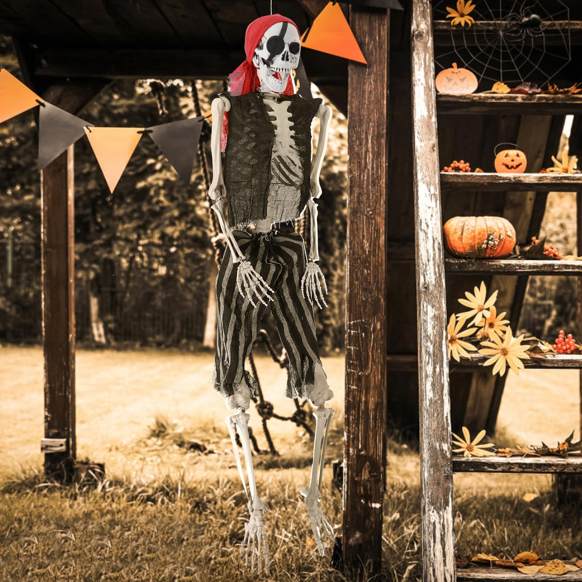 Life Size Pirate Skeleton with Movable Joints Q2016