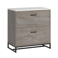 2-Drawer Wood File Cabinet with Metal Frame H894