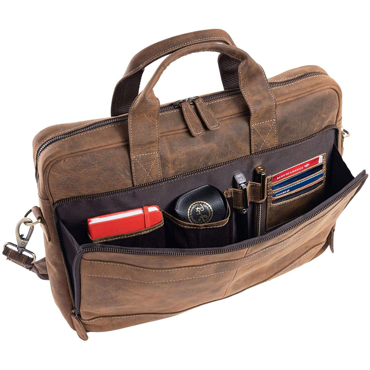 18 Inch Leather Laptop Messenger Bag T738757