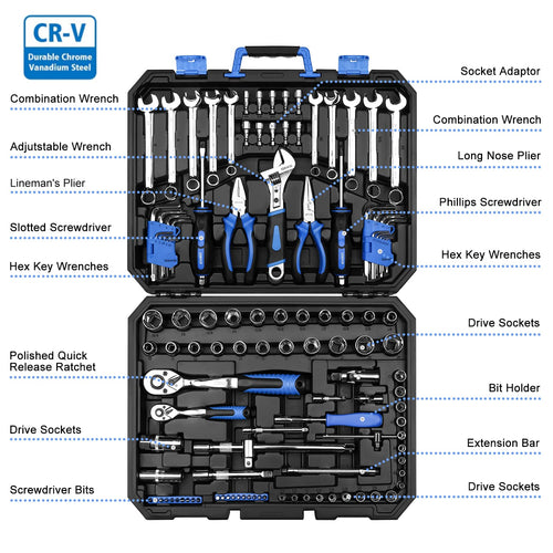 118 Piece Tool Kit Socket Wrench H981