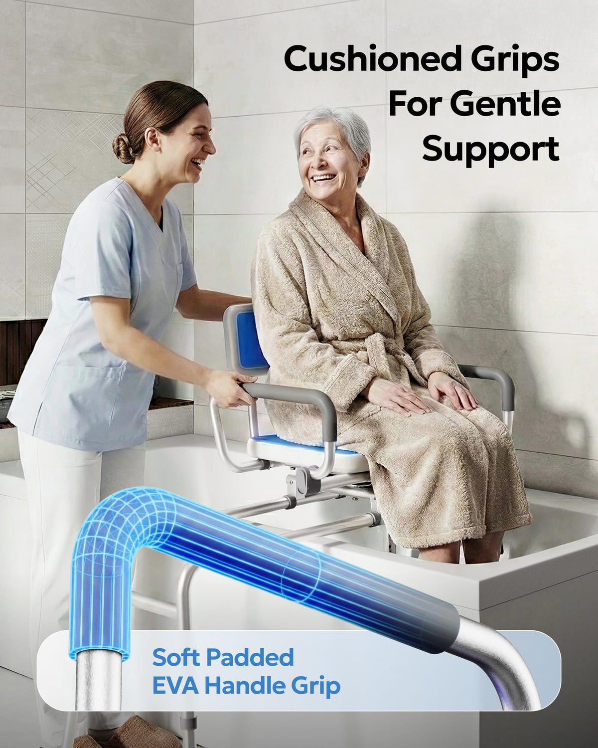 Sliding Shower Chair with 360° Swivel Seat B265