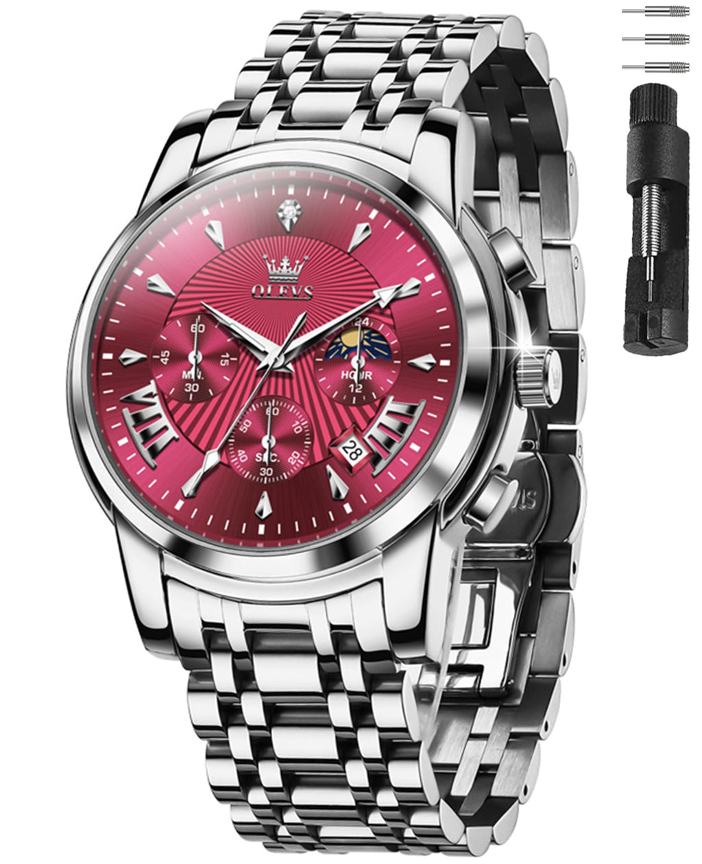 Men Dress Chronograph Stainless Steel Watch D13051