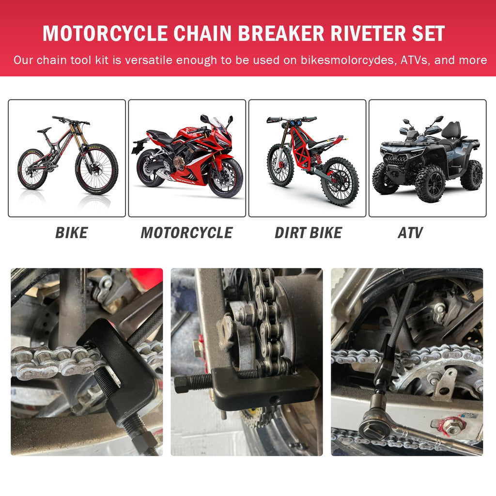 13 Pc Motorcycle Chain Breaker and Riveting Tool Kit C485