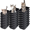 30 Pcs Disposable Plastic Cat Litter Trays 3 Sizes Black U46784