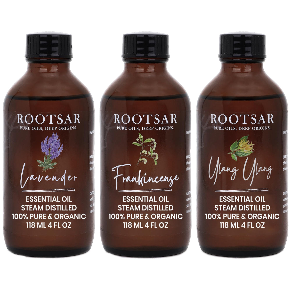 3 Pack Lavender Ylang Ylang Frankincense Essential Oils 4 Fl Oz F213
