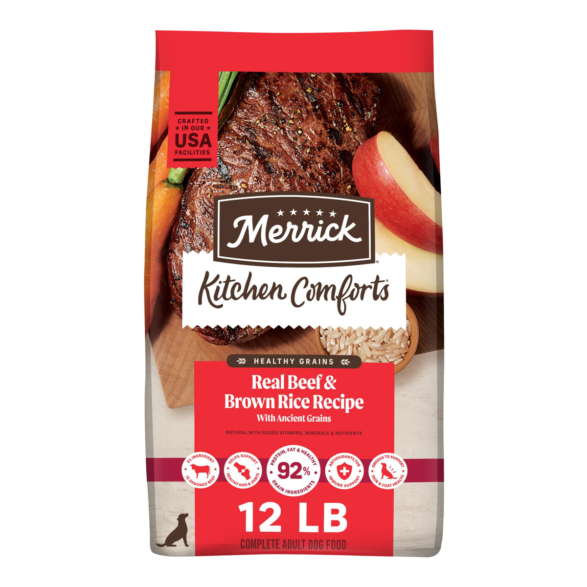 Adult Dry Dog Food Beef and Brown Rice 12 lb P548
