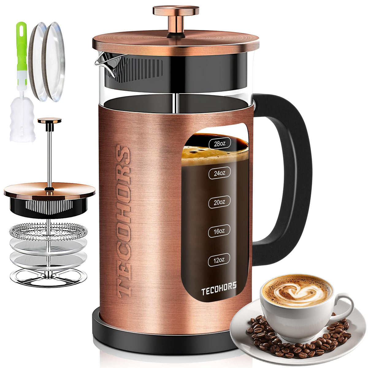 34oz Stainless Steel French Press Coffee Maker Y500846