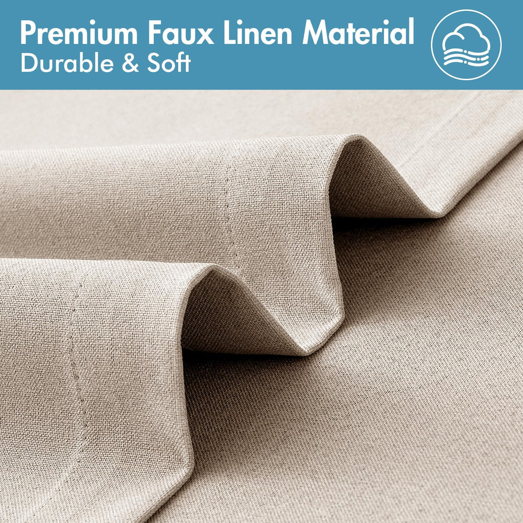 100% Blackout Linen Curtains 2 Panels I97812