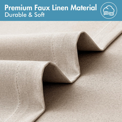 100% Blackout Linen Curtains 2 Panels I97812