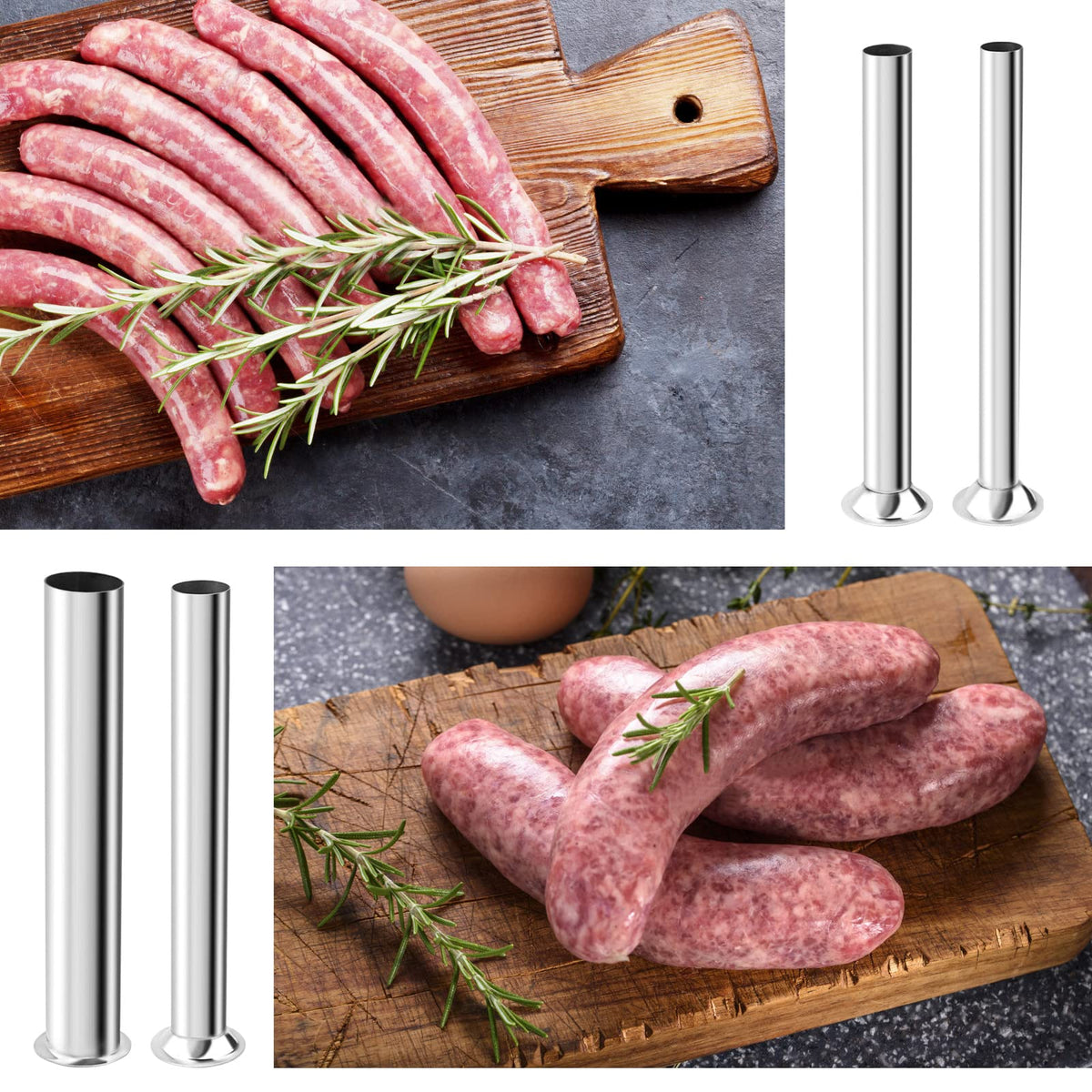 Stainless Steel Sausage Stuffer with 4 Nozzles W963