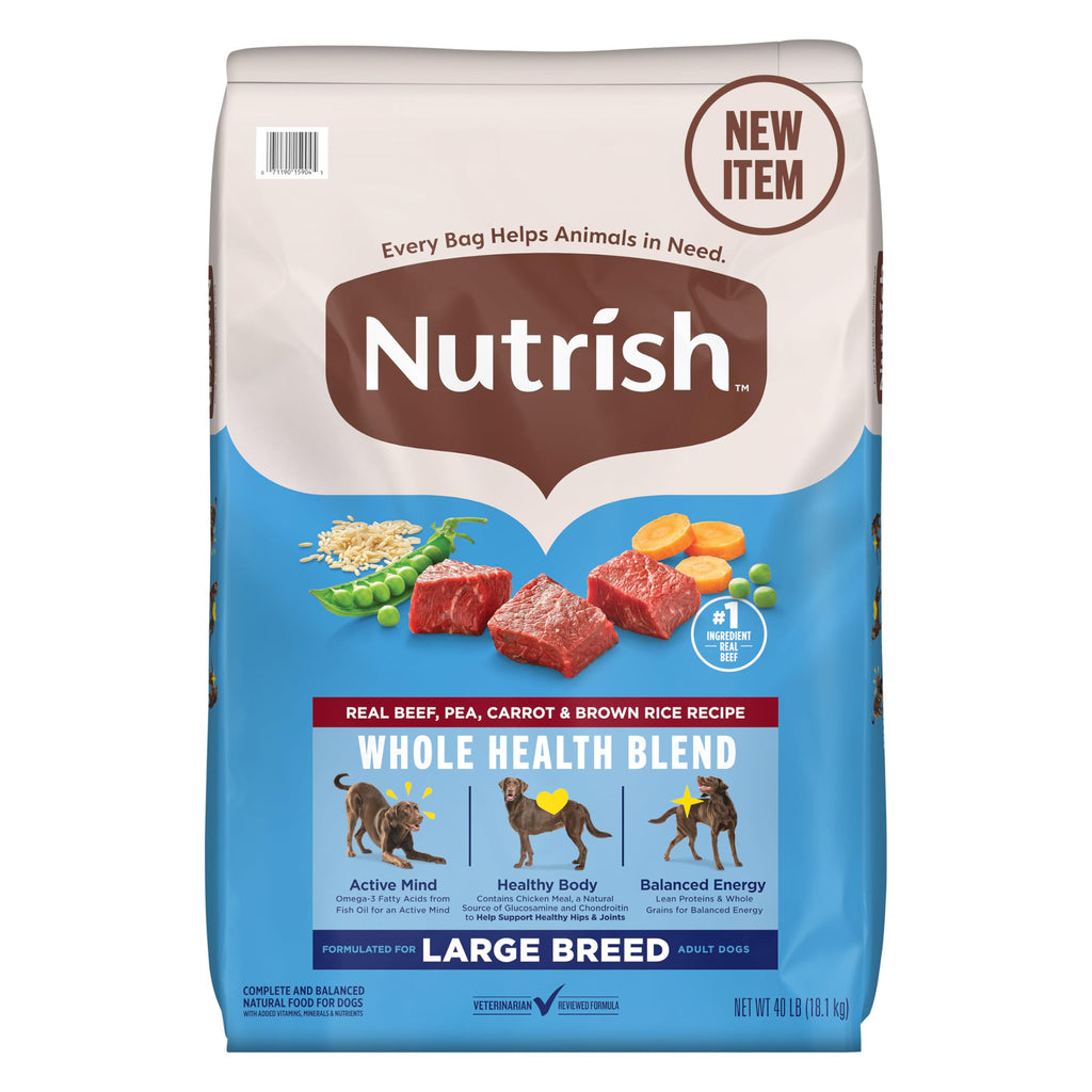 Large Breed Dry Dog Food with Beef 40 lb Bag N74244