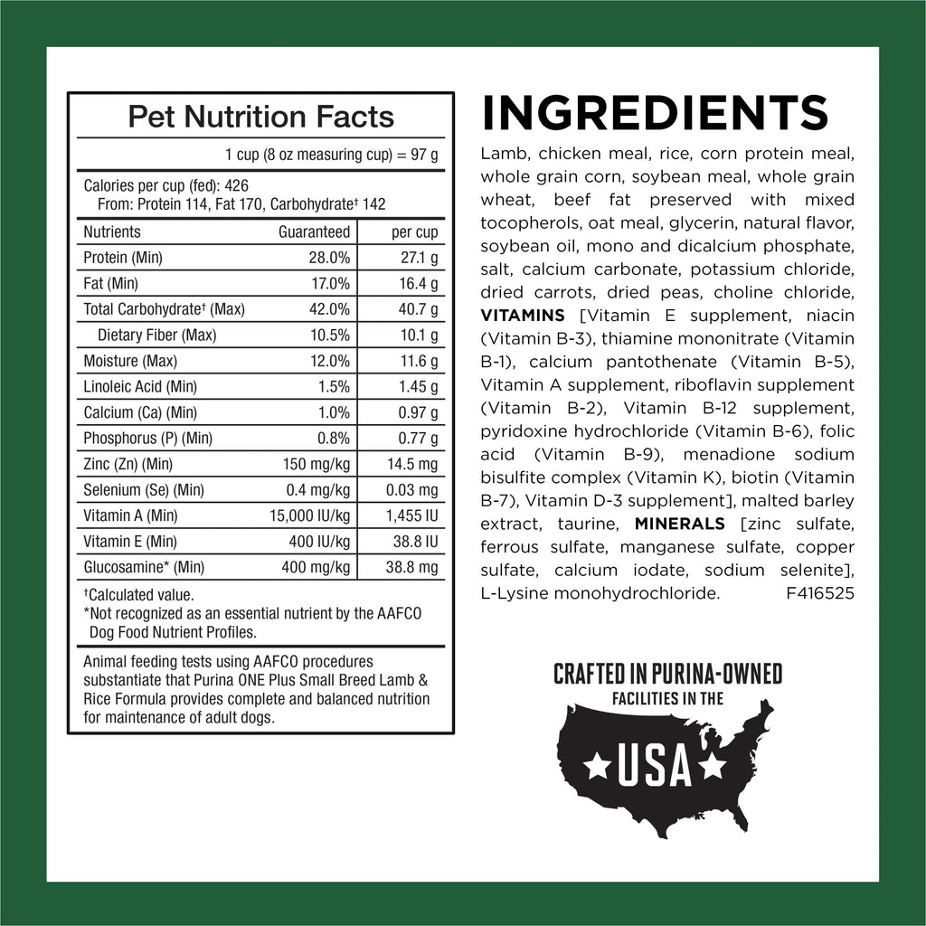High Protein Dry Dog Food, Lamb, 7.4 lb Bag B741