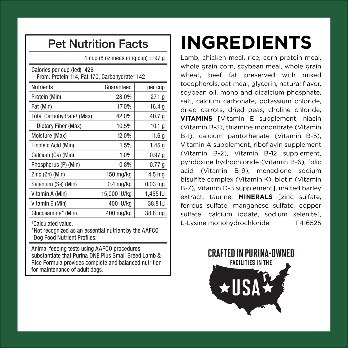 High Protein Dry Dog Food, Lamb, 7.4 lb Bag B741
