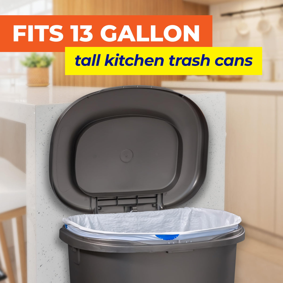 13 Gallon White Unscented Trash Bags 45ct K44175
