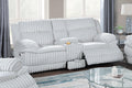 Light Gray Corduroy Loveseat Recliner with Console Drawer U4000