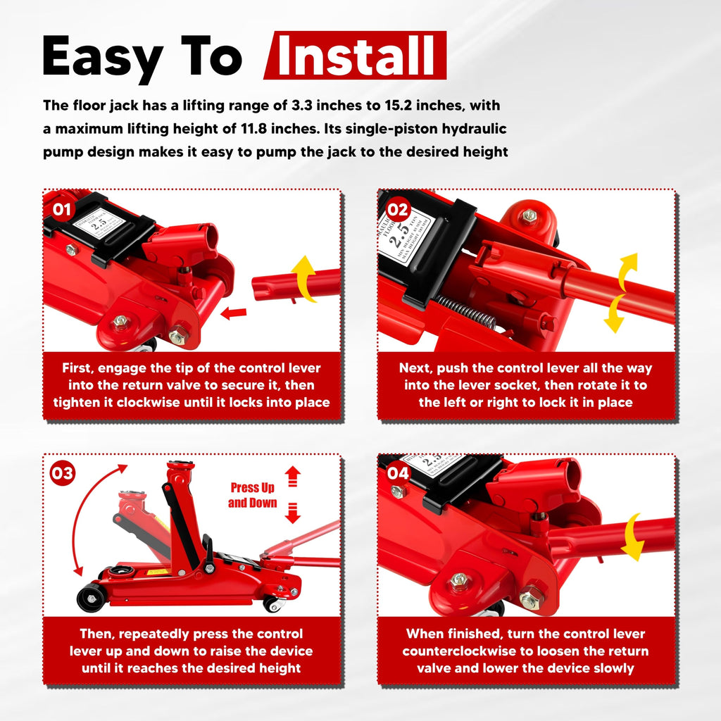2.5 Ton Low-Profile Hydraulic Floor Jack M49894