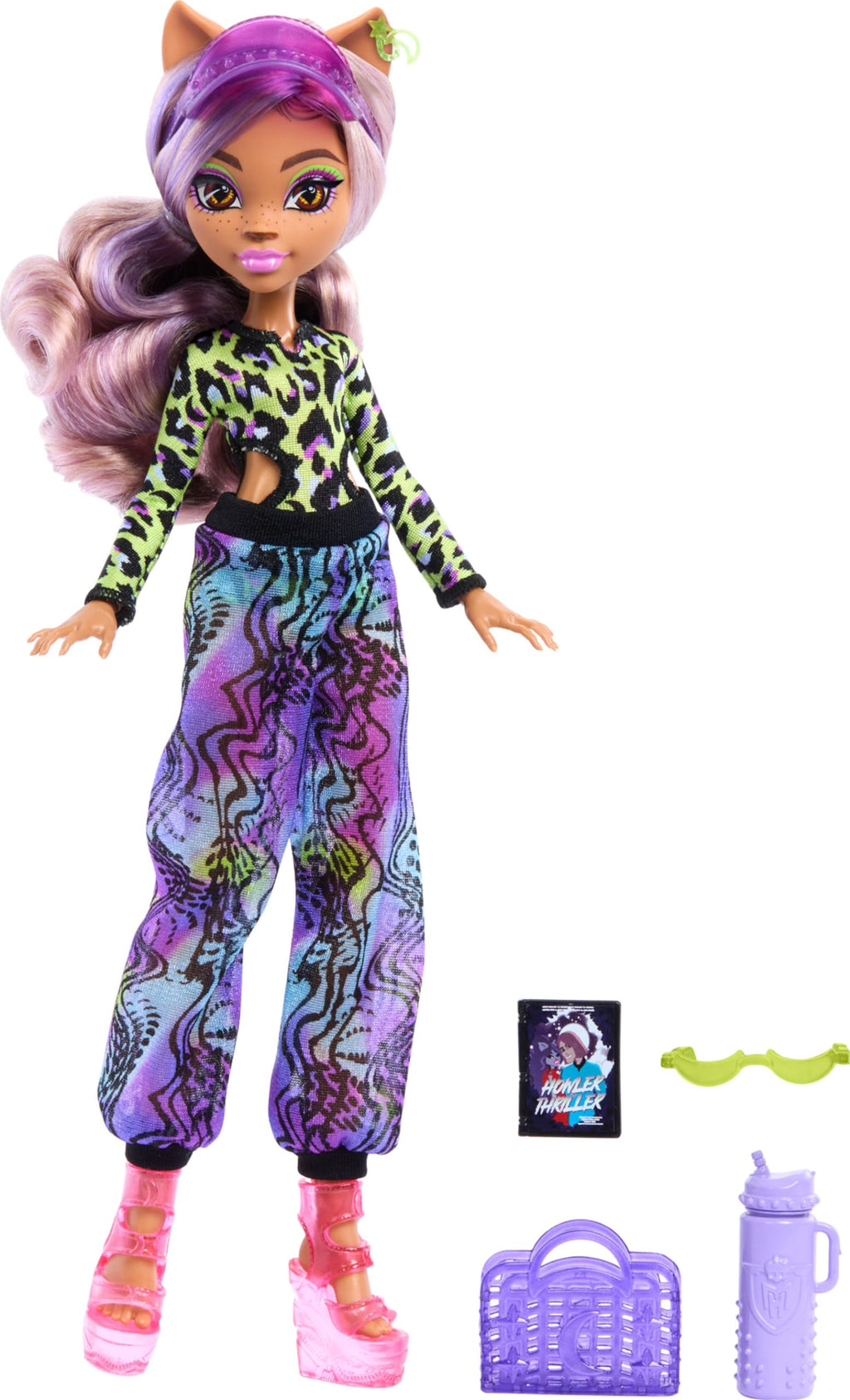 Monster High Doll with Swimsuit, Joggers & Beach Accessories L257