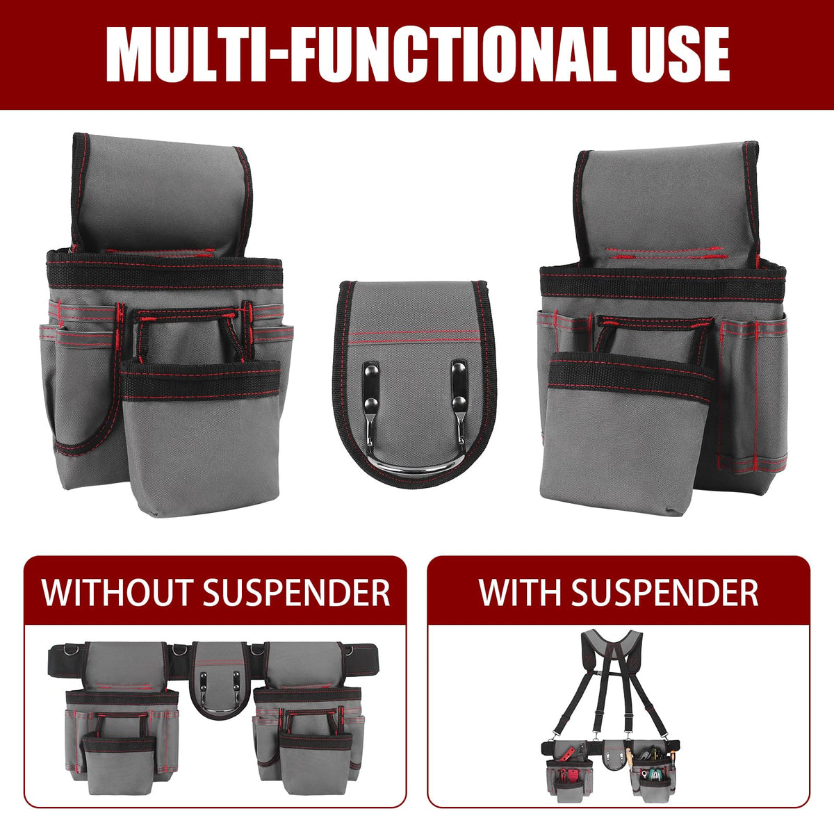 Heavy Duty 22 Pockets Adjustable Tool Belt J6514