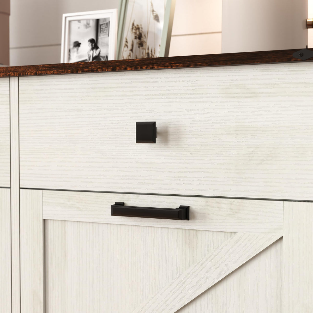White Double 10 Gallon Tilt Out Trash Can Cabinet B991535