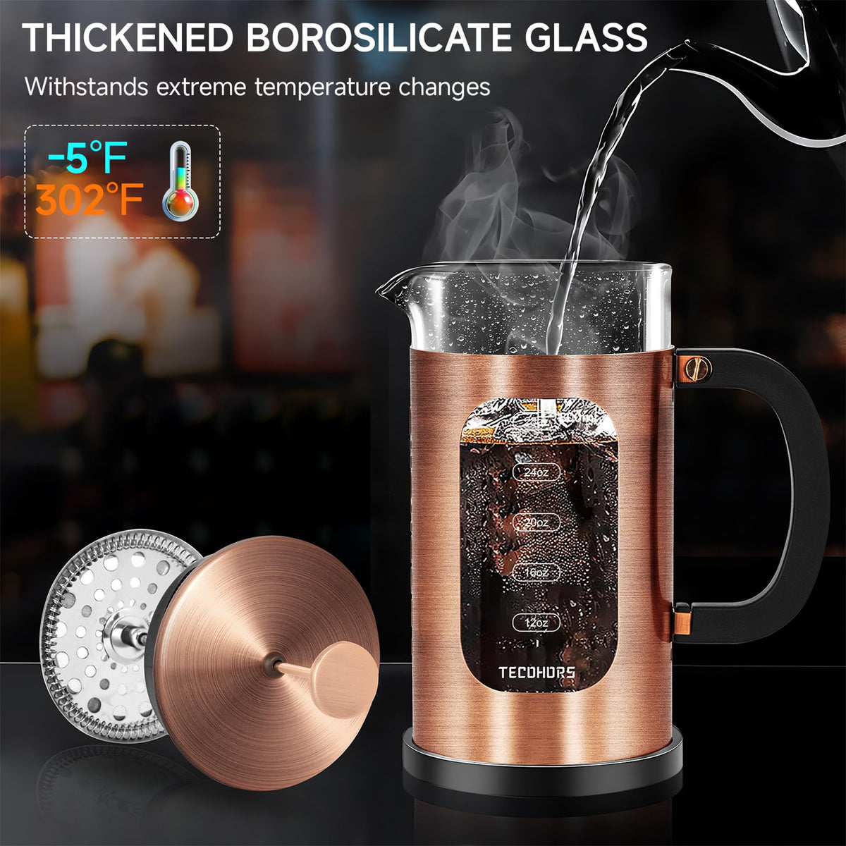 34oz Stainless Steel French Press Coffee Maker Y500846